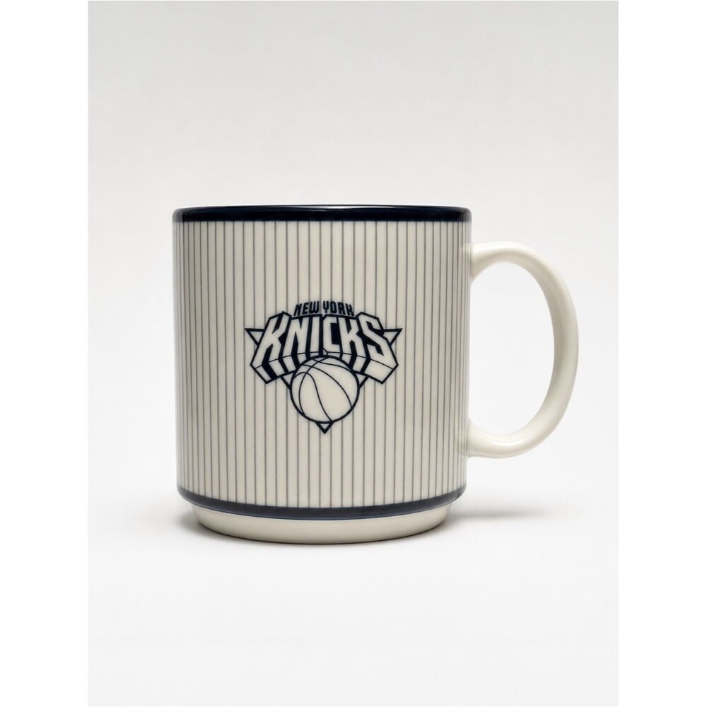Kith x New York Knicks Pinstripe Mug White Blue NBA Finals Collector Ceramic Cup